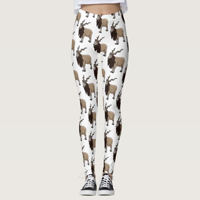Cartoon Markhor Leggings (Vorderseite)