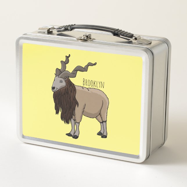 Cartoon Markhor Metall Brotdose (Vorderseite)