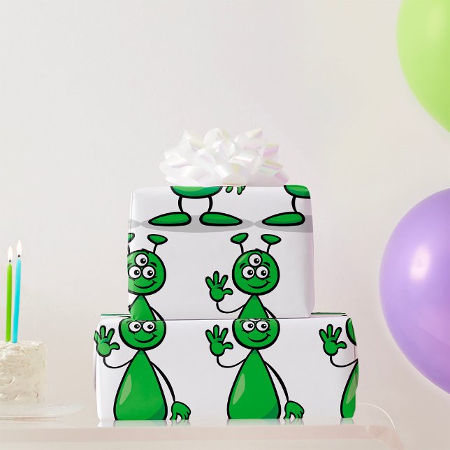 Cartoon Martian Geschenkpapier (Von Creator hochgeladen)