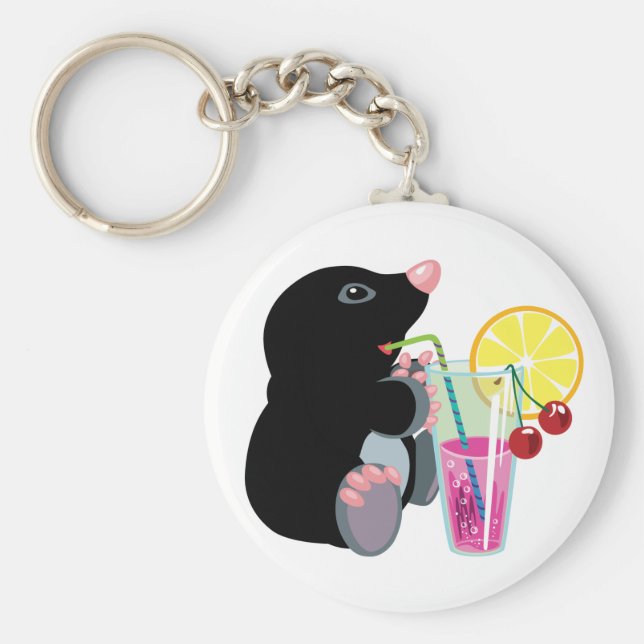 Cartoon-Maulwurfcocktail Schlüsselanhänger (Vorne)