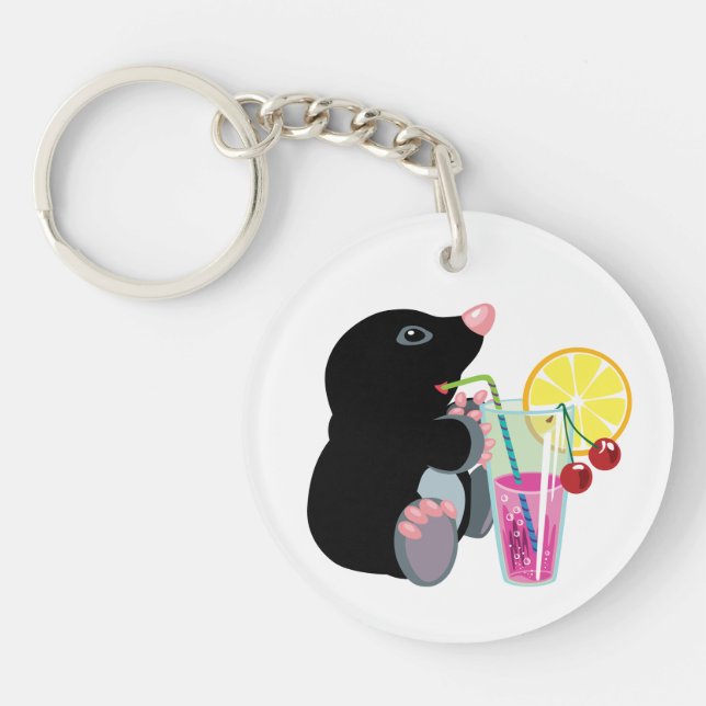 Cartoon-Maulwurfcocktail Schlüsselanhänger (Vorderseite)