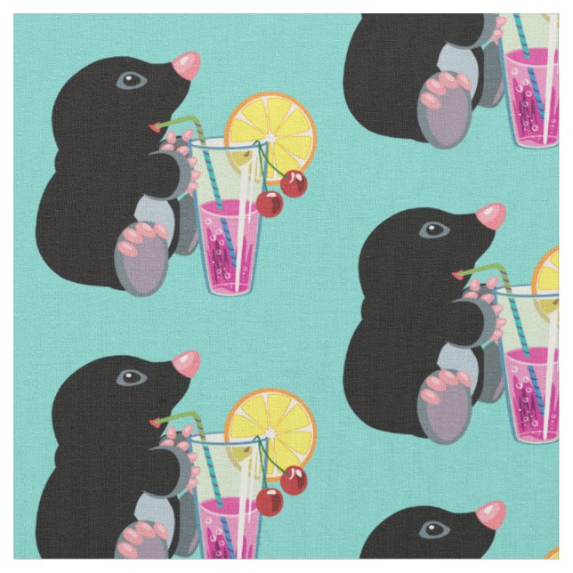 Cartoon Maulwurst Trinkcocktail Stoff (Nahaufnahme)