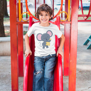 Cartoon Maus mit Käse Adorable Animal T-Shirt