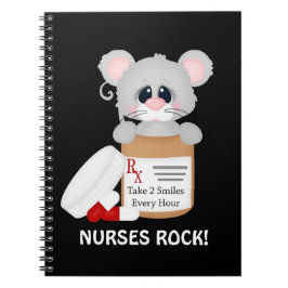 Cartoon Maus Spaß Nurse Notebook Notizblock