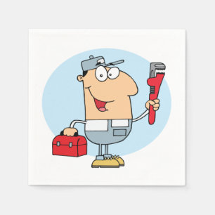 Cartoon Mechanic Napkins Serviette