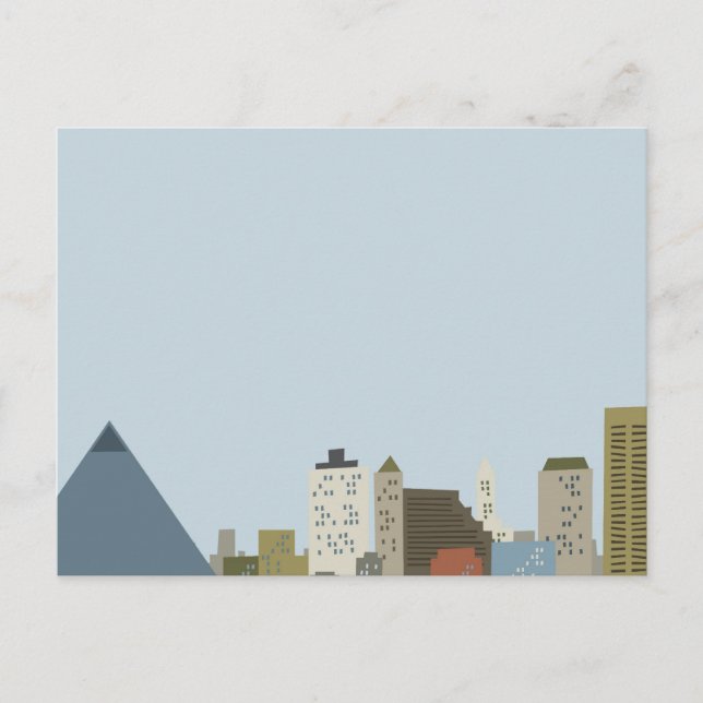 Cartoon Memphis Postkarte (Vorderseite)