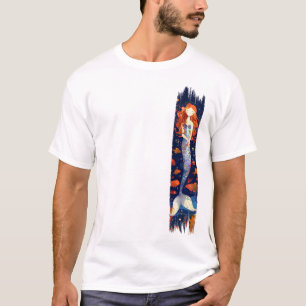 Cartoon Mermaid Pinstrich Paint T-Shirt