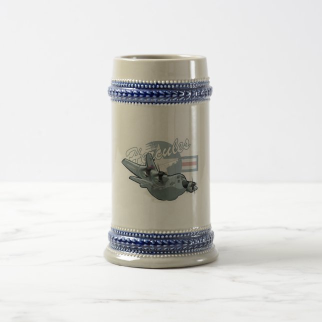 Cartoon-Militärflugzeug Bierglas (Mittel)