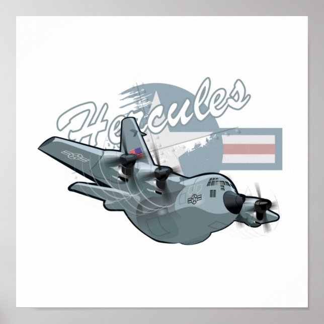 Cartoon-Militärflugzeug Poster (Vorne)