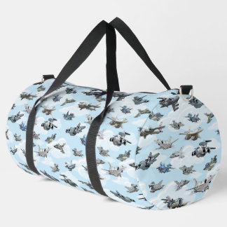 Cartoon-Militärflugzeuge Duffle Bag