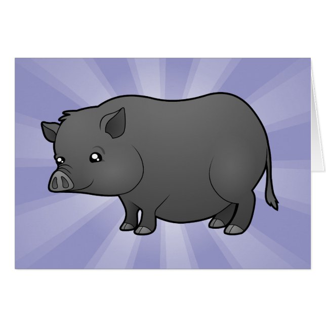 Cartoon-Miniatur-Schwein (Vorderseite (Horizontal))