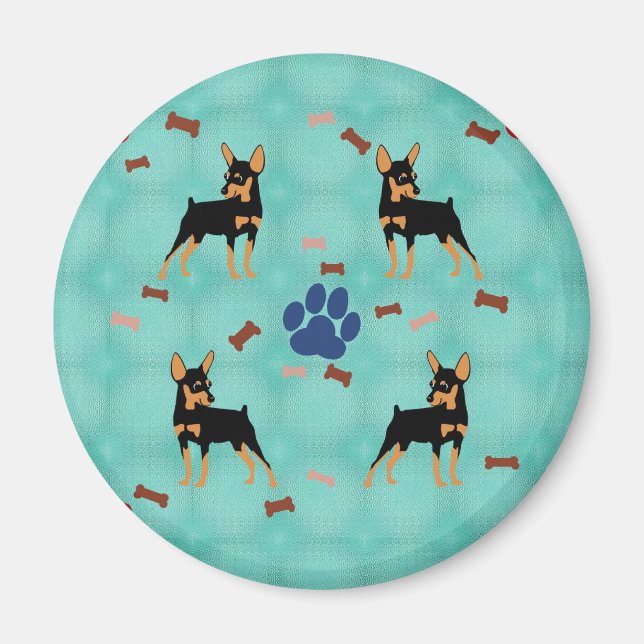 Cartoon Miniature Pinscher Magnet (Vorne)