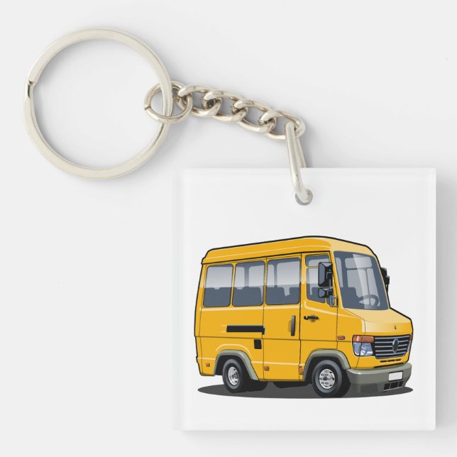 Cartoon Minibus Schlüsselanhänger (Vorderseite)