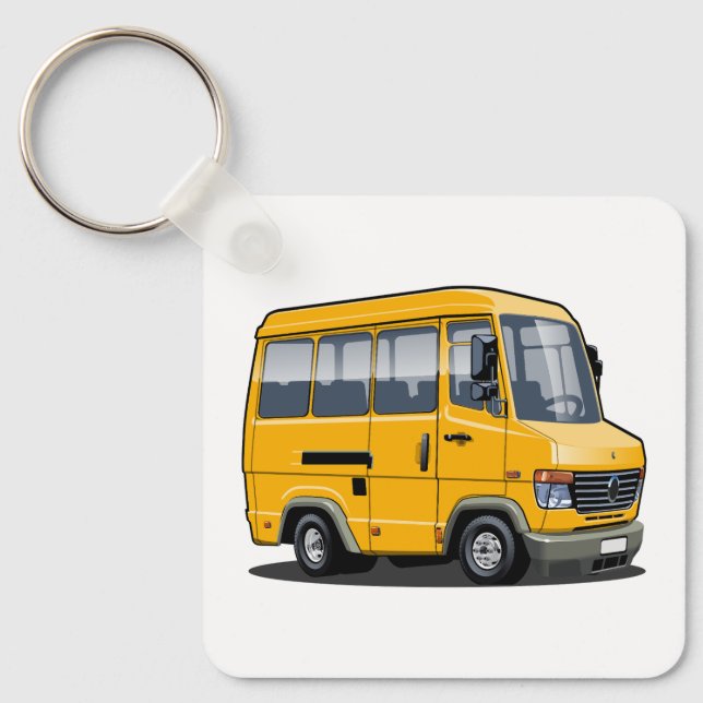 Cartoon Minibus Schlüsselanhänger (Vorderseite)