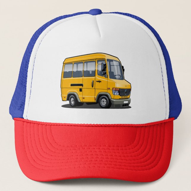Cartoon Minibus Truckerkappe (Vorderseite)