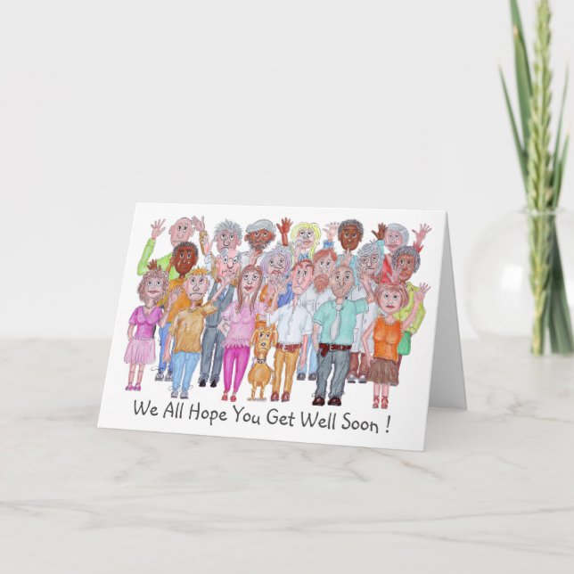 Cartoon mit Get Well Message Card Karte (Vorderseite)
