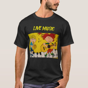 Cartoon mit Live-Musik schwarz T-Shirt