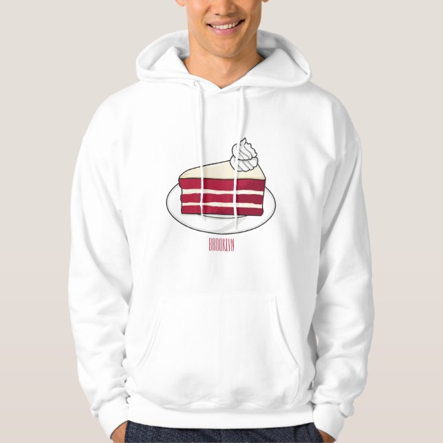 Cartoon mit Rotsamt Hoodie (Vorderseite)