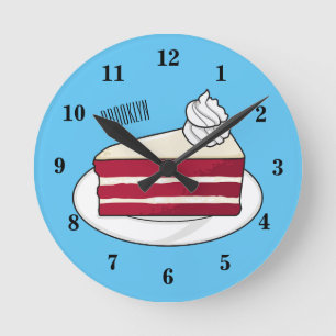 Cartoon mit Rotsamt Runde Wanduhr