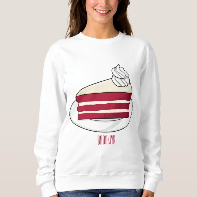Cartoon mit Rotsamt Sweatshirt (Vorderseite)