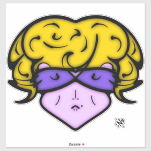 Cartoon mit Schönheitszeichen und Brille v1 Aufkleber