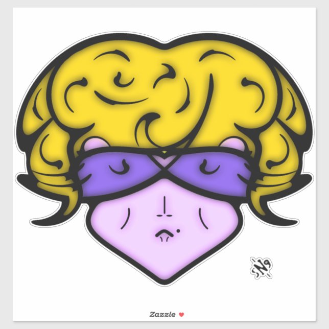 Cartoon mit Schönheitszeichen und Brille v1 Aufkleber (Blatt)