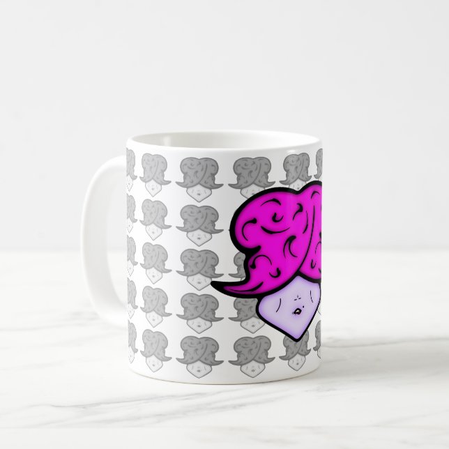 Cartoon mit Schönheitszeichen und Hut v1.1 Kaffeetasse (Vorderseite Links)