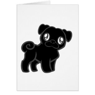 Cartoon mit schwarzem Mops