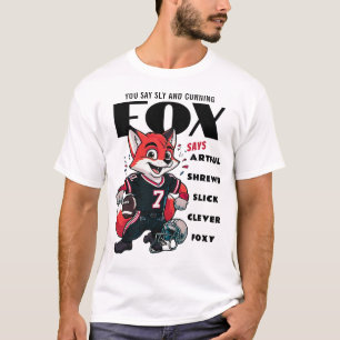 Cartoon mit schwarzem und weißem Clever Foxy T-Shirt