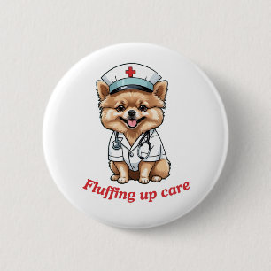 Cartoon mit Spitz Dog Design - Schaltfläche Button
