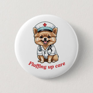 Cartoon mit Spitz Dog Design - Schaltfläche Button