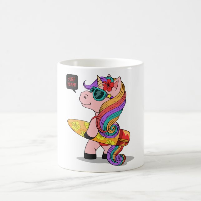 Cartoon mit Surfbrett Kaffeetasse (Mittel)
