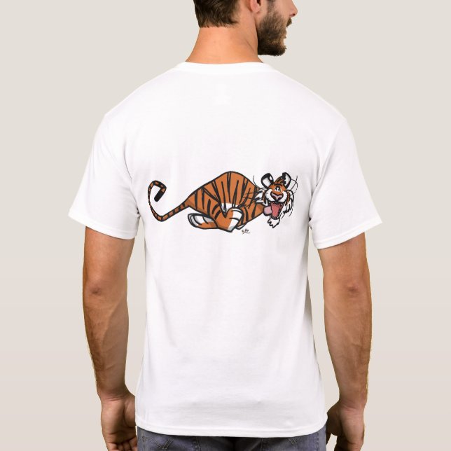 Cartoon mit Tiger-T - Shirt (hinten) (Rückseite)