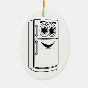 Cartoon mit weißem Kühlschrank Keramik Ornament