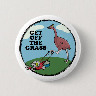 Cartoon Moa extinect NZ Button