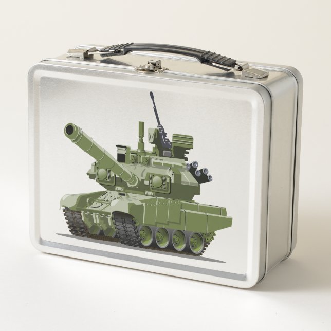 Cartoon modern armored tank metall brotdose (Vorderseite)