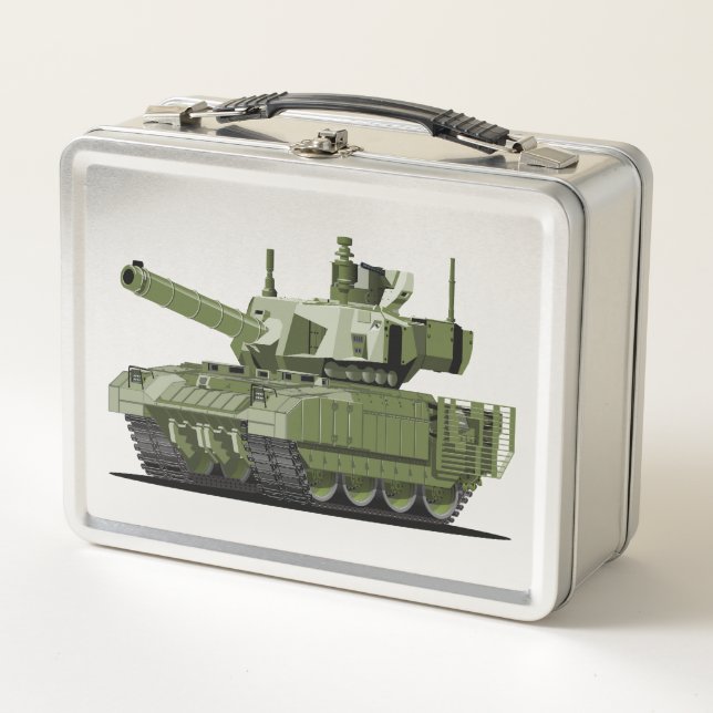 Cartoon modern armored tank metall brotdose (Vorderseite)