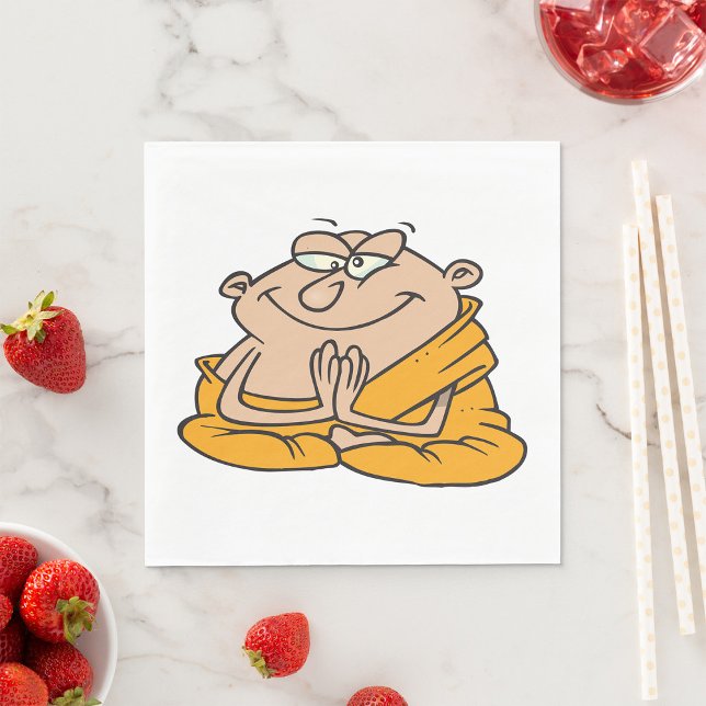 Cartoon Monk Meditation Serviette (Von Creator hochgeladen)