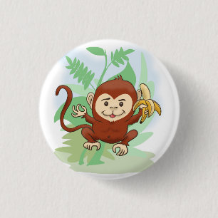 Cartoon Monkey Button
