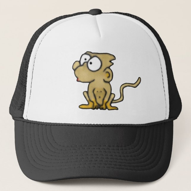 Cartoon Monkey Hat Truckerkappe (Vorderseite)