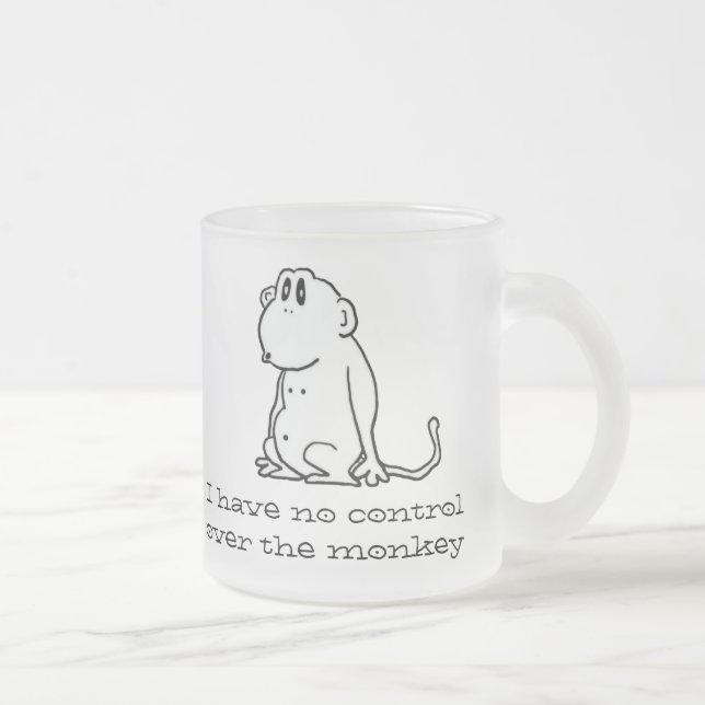 Cartoon Monkey Mattglastasse (Rechts)