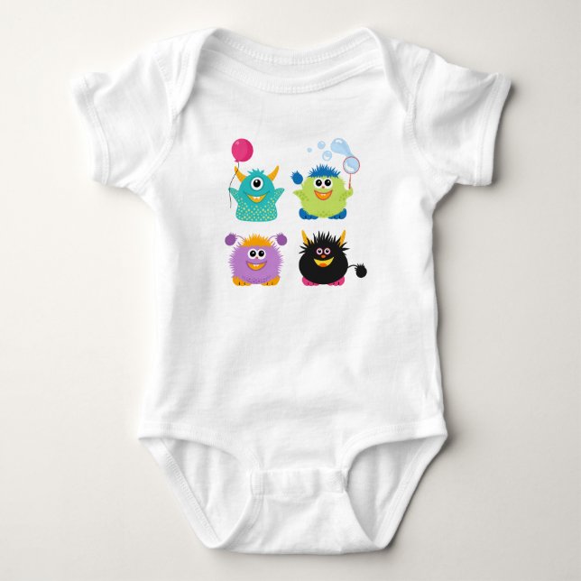 Cartoon-Monster Baby Strampler (Vorderseite)