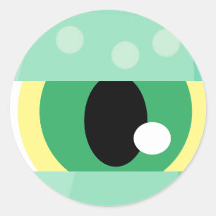Cartoon Monster Dragon Eyeball Runder Aufkleber