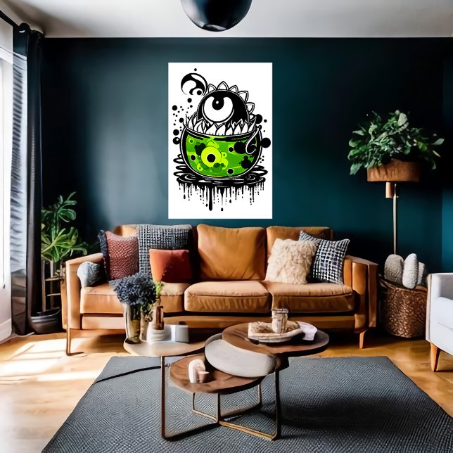 Cartoon-Monster mit einem Auge | Art der AI Poster (Von Creator hochgeladen)