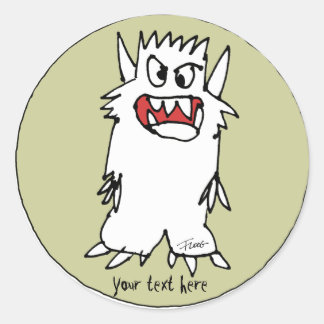 Cartoon-Monster-personalisierte runde Aufkleber