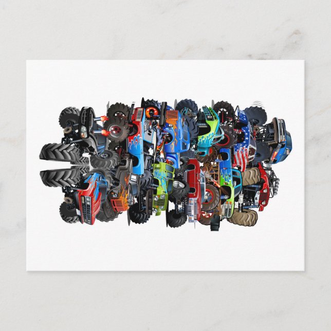 Cartoon-Monster Postkarte (Vorderseite)