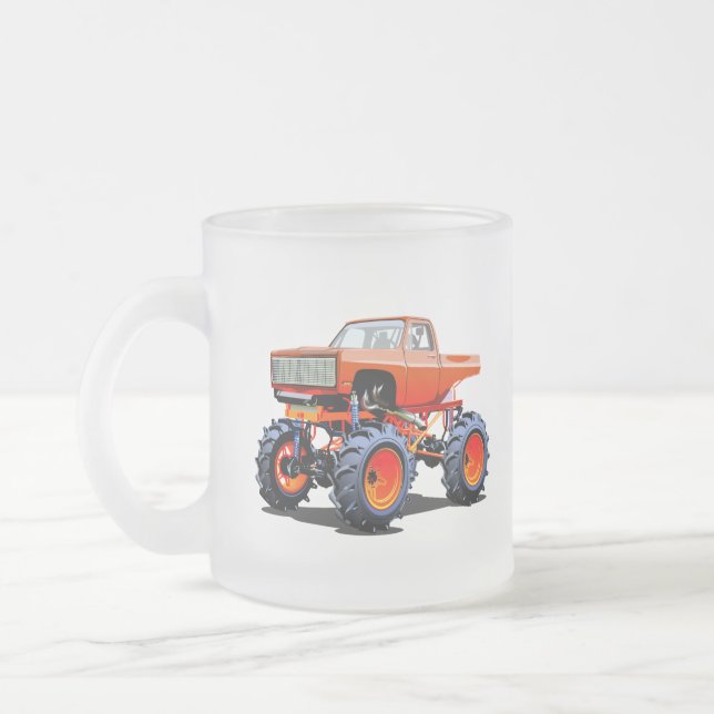 Cartoon monster truck mattglastasse (Links)