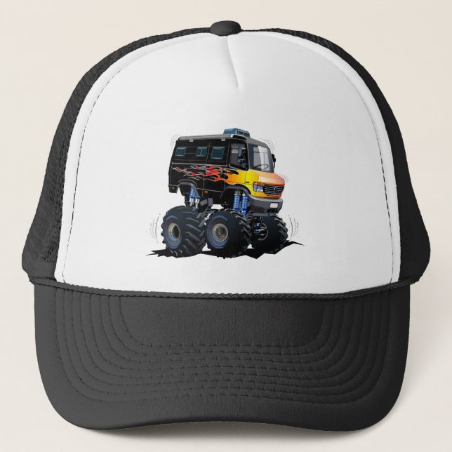 Cartoon-Monster Truckerkappe (Vorderseite)