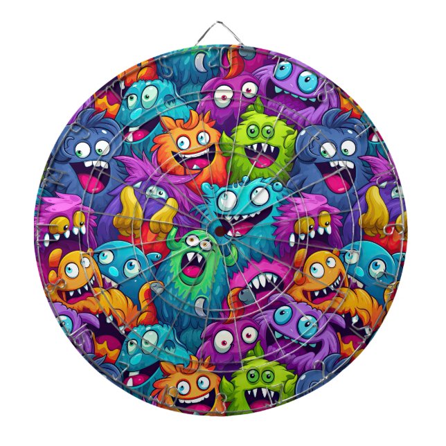Cartoon Monsters Dartboard Dartscheibe (vorne)