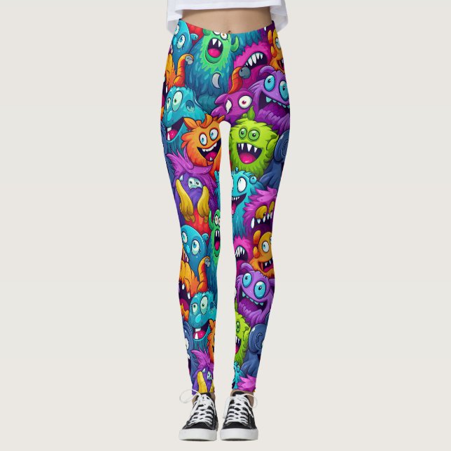 Cartoon Monsters Leggings (Vorderseite)